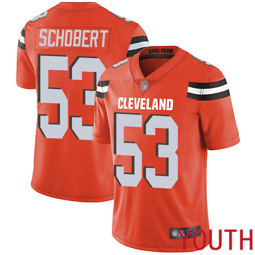 Cleveland Browns Joe Schobert Youth Orange Limited Jersey #53 NFL Football Alternate Vapor Untouchable